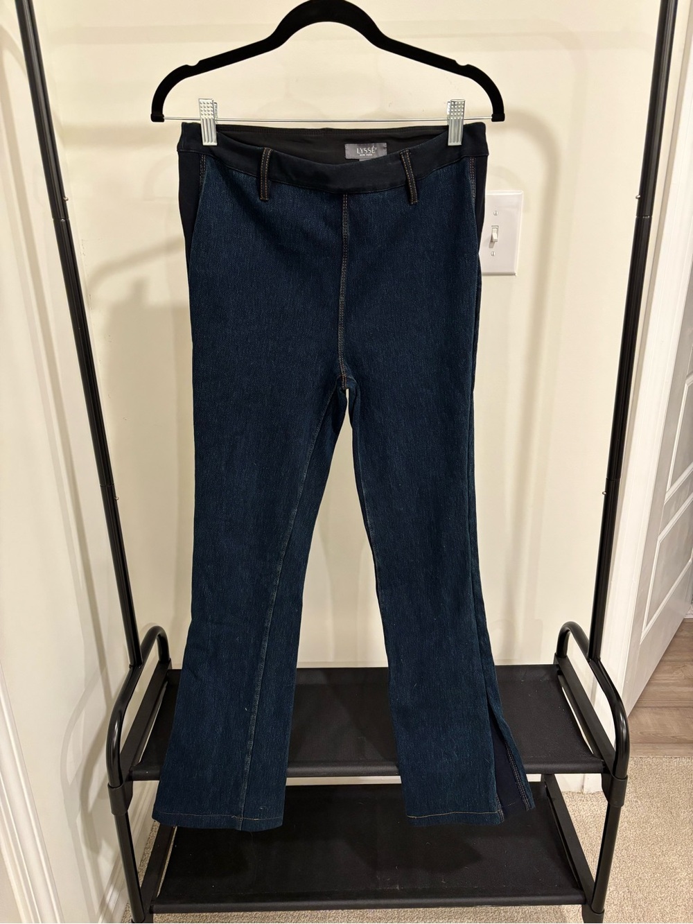 Lysse Dark Blue Stretch Wide-Leg Jeans